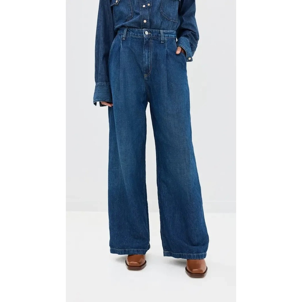 TWP Greene St. Jeans High Rise Wide Leg Trouser Denim Dark Wash NWT Size 27 $495